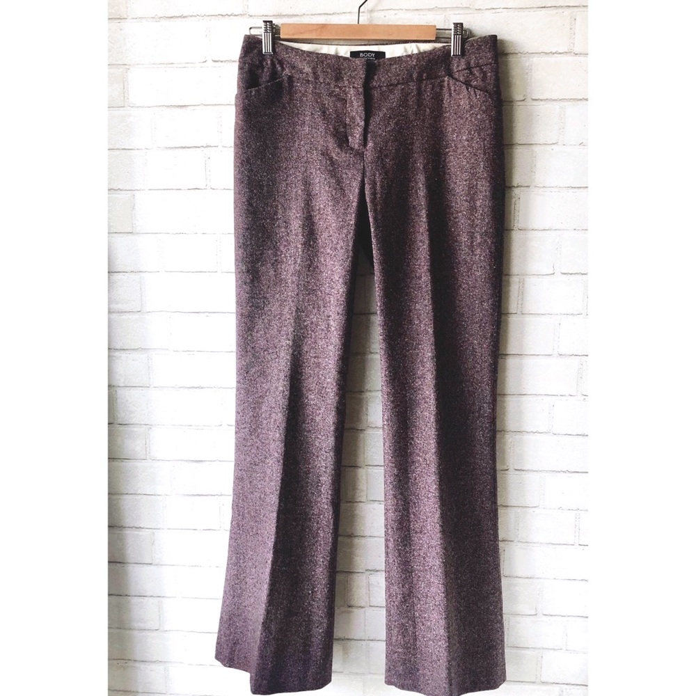 Body by Victoria Purple Tweed Flare Trouser Pants 6